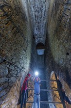 Wheel room of the Unverhofft Segen Gottes Erbstolln in Oberschöna, where there is a 13 metre high