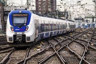 Cologne main station, regional express train, National Express on the tracks at the exit, Cologne,