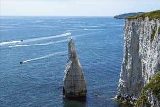 White Cliffs of Old Harry Rocks Jurassic Coast, Dorset Coast, Poole, England, United Kingdom,