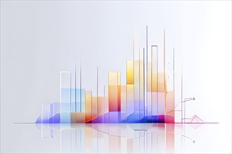 Abstract wallpaper illustration symbolizing finance and business, AI generated