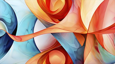 AI generated digital art canvas that comes alive with a fusion of geometric shapes in vibrant color