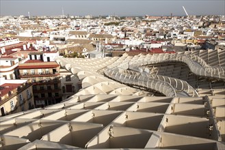 Metropol Parasol wooden structure in Plaza La Encarnación, Seville, Spain, architect Jürgen