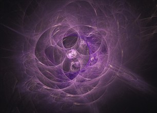 Abstract purple fractal background on the black, computer generated graphics