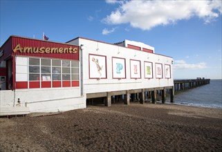 Amusement arcade on Felixstowe Pier, Suffolk, England, United Kingdom, Europe