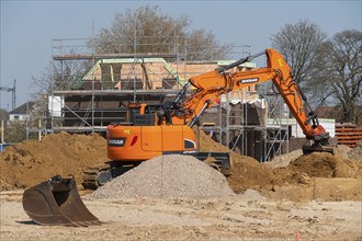 New development area, Am Schwan, in Wesel, where 70 detached and semi-detached houses are being