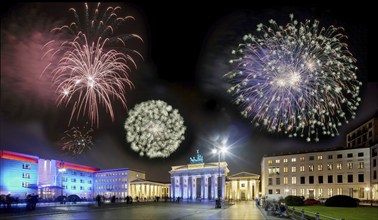 Pariser Platz Fireworks Brandenburg Gate Berlin Germany