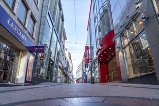 Effects of the coronavirus pandemic in Germany, Essen, empty shopping street, Limbecker Straße