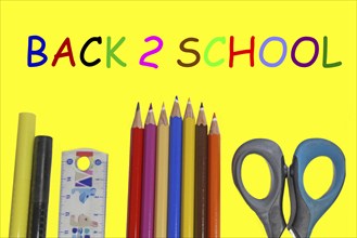 Symbolic image for the start of the new school year with English text