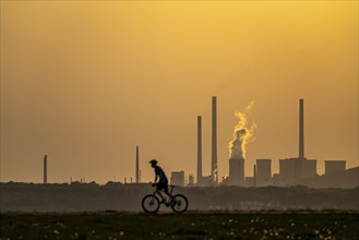 Evening atmosphere on the Hoheward spoil tip, the largest spoil tip in the Ruhr area, between