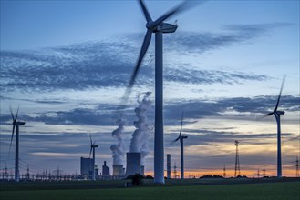 Lignite-fired power plant, RWE Power AG Niederaußem power plant, wind power plants, 2 units were