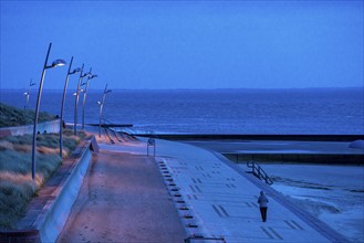 Beach promenade, west beach, beach walk, beach, island, East Frisia, winter, season, autumn, Lower