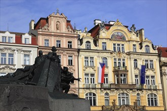 Jan Hus Monument on the Old Town Square, Prague, Czech Republic, Europe