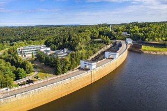 The Weser Dam, the most important drinking water reservoir in Belgium, near Eupen, Wallonia,