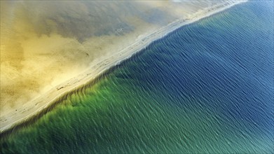 Sandbank off the island of Föhr, sunlight, aerial view, Schleswig-Holstein Wadden Sea National