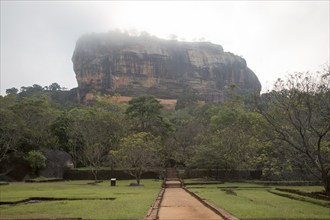 Rock palace and water gardens at Sigiriya, Central Province, Sri Lanka, Asia