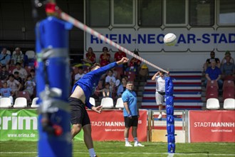 Fistball: TSV Pfungstadt against DSG UKJ Froschberg (IFA 2024 Fistball World Tour Finals Mannheim,