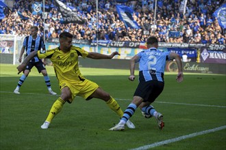 Football 3rd division, season 2024/25, matchday 4: Waldhof Mannheim vs. 1. FC Saarbrücken. On the