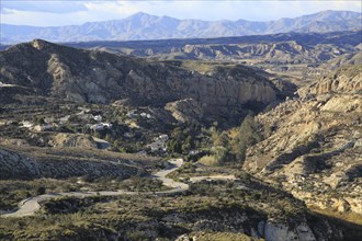 Limestone desert landscape, Los Molinos del Río Aguas, Paraje Natural de Karst en Yesos, Sorbas,