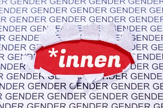 Gendering with gender asterisks as a symbol for gender-appropriate language Communication concept