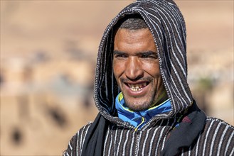 Portrait, Berber with turban, traditional clothing, Morocco, Africa