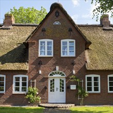 Frisian house, thatched house, Alkersum, Föhr, North Sea island, North Frisia, Schleswig-Holstein,