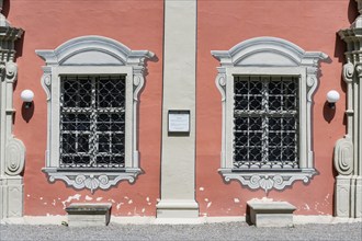 Detailed view of the stables, princely stables, facade in baroque architectural style, Salem