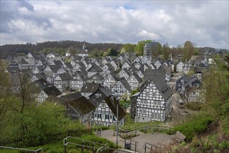 Panoramic view of the historic old town, Alter Flecken, 17th century, Freudenberg, North