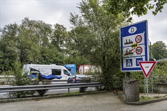 The border crossing Straelen, between Germany and the Netherlands, motorway A40 and A67 in NL,