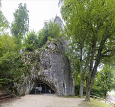 The Hohle Stein cave in the Swabian Alb. Ice age cave in the Achtal valley, site of important