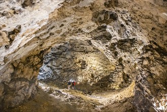 The Hohle Stein cave in the Swabian Alb. Ice age cave in the Achtal valley, site of important