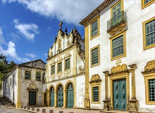 Facade of a historic church in Baroque style in the city of Olinda in Pernambuco, Brazil, Olinda,