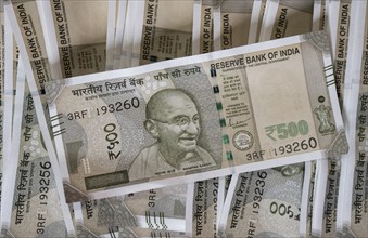 Indian 500 rupee currency bank paper notes