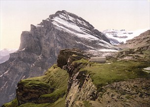 Gemmi, Daubenhorn, a mountain in the Bernese Alps, located above the town of Leukerbad,