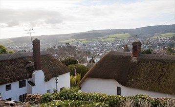 Morning view over houses in Minehead, Somerset, England, United Kingdom, Europe