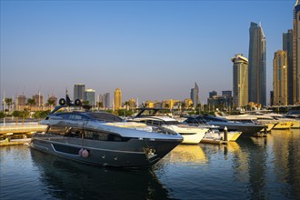 Dubai Marina and Harbour, Skyline Architecture and Marina, United Arab Emirates, Asia