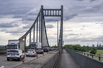 The Krefeld-Uerdingen bridge over the Rhine, between Krefeld and Duisburg, rein belt bridge from