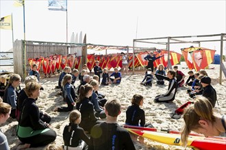 Surf school, Wyk, Föhr, North Frisian Islands, North Frisia, Schleswig-Holstein, Germany, Europe