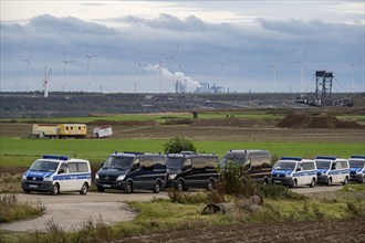 Police deployment at the protest action against the demolition of the village of Lützerath in the