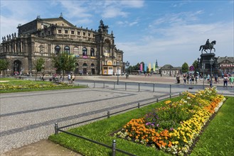 King John and Semper Opera House in the Old Town, architecture, attraction, famous, equestrian