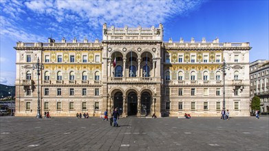 Palazzo del Governo with oriental-looking golden mosaic tiles, Piazza Unità d'Italia in the heart