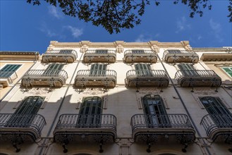 Old town of Palma de Majorca, buildings with typical balconies Majorca, Spain, Europe