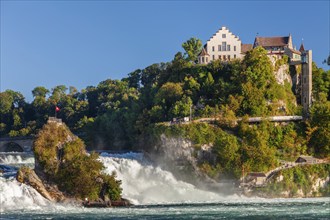 Rhine Falls of Schaffhausen with Laufen Castle, Neuhausen near Schaffhausen, Switzerland,