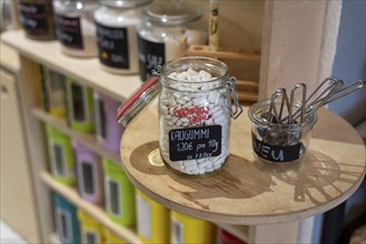 Chewing gum in jars, unpackaged shop, Germany, Europe