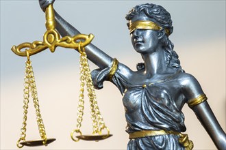 Close-up of a Justitia as a symbol of court judgements, jurisdiction, justice, etc