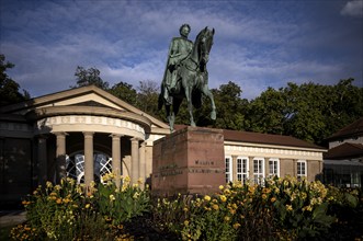 Equestrian statue of King Wilhelm I in front of Großer Kursaal, Königsplatz, Bad Cannstatt,