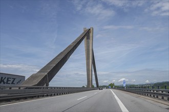 Modern motorway bridge on the A3 Regensburg-Passau motorway, Bavaria, Germany, Europe