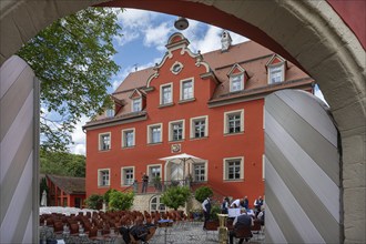 Betzenstein Castle, in Hof preparing for the castle concert, Betzenstein, Upper Franconia, Bavaria,