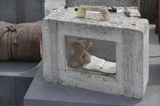 Detail of the memorial for deported Jews during the Nazi era at the DenkOrt Deportationen, 1941 to