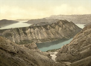 Cattaro, now Kotor, view of the gulf from Krstac Grotto, Dalmatia, now Montenegro, Austro-Hungary,