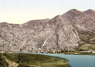 Almissa, today Omis, general view, Dalmatia, Austro-Hungary, digitally restored reproduction from a